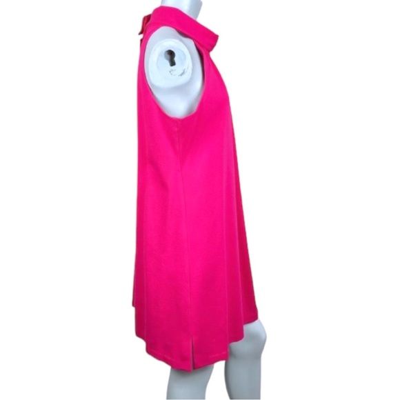 Eliza J Dress Size 12 Shift Mini Hot Pink High Neck Mock Neck - Picture 2 of 9